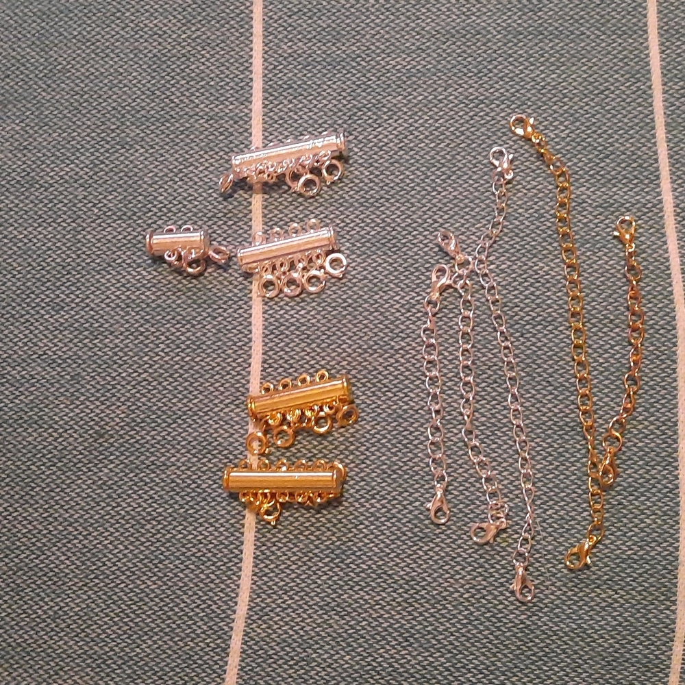 Gold and silver plated layering clasps and necklace extenders